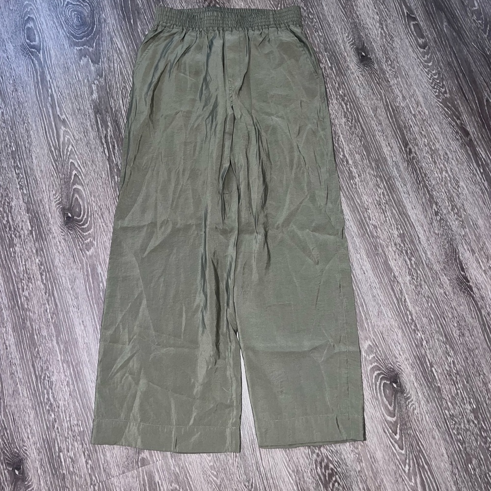 For The Republic Olive Green Wide-Leg Chinos